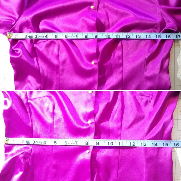 Tahari Petite Color Block Snap Blouse - Picture 6 of 8